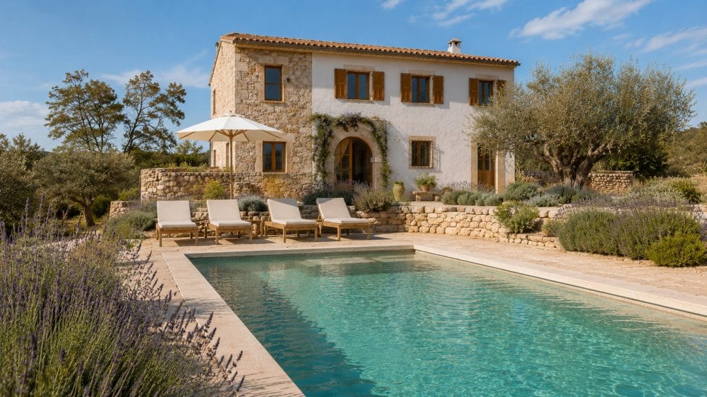 Alojamiento turístico mediterráneo con piscina y jardines